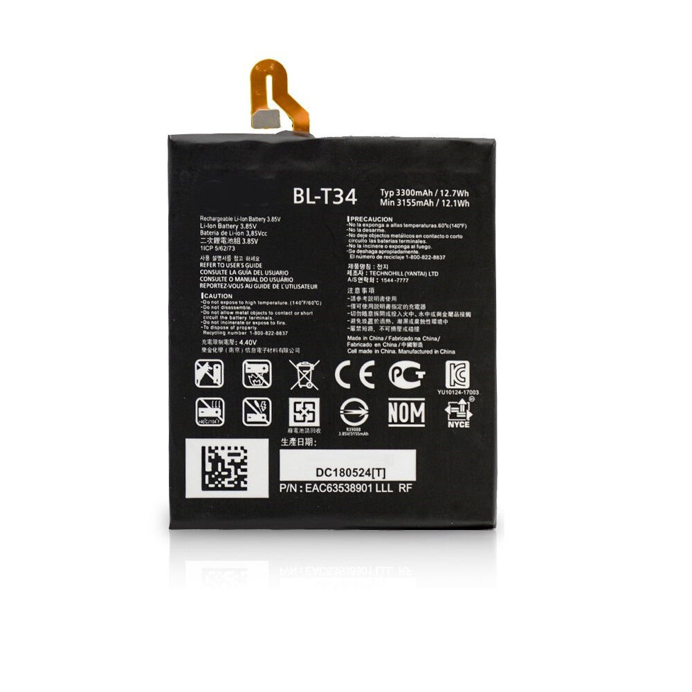 Batterie de remplacement pour LG V30 ThinQ, BL-T34 Batterie de remplacement pour LG V30 ThinQ, BL-T34